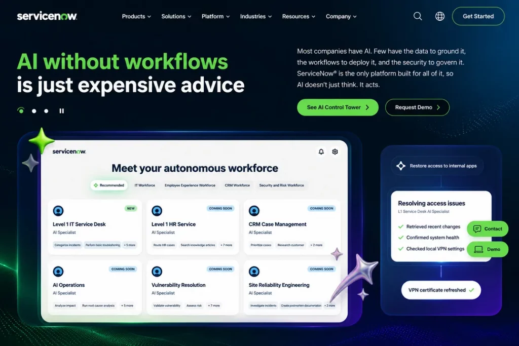 ServiceNow Homepage