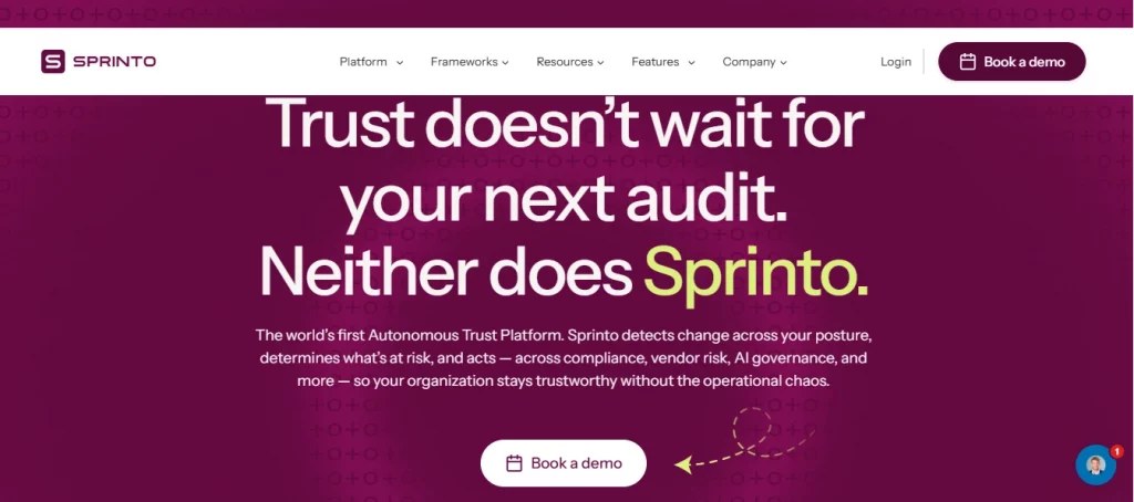 Sprinto homepage