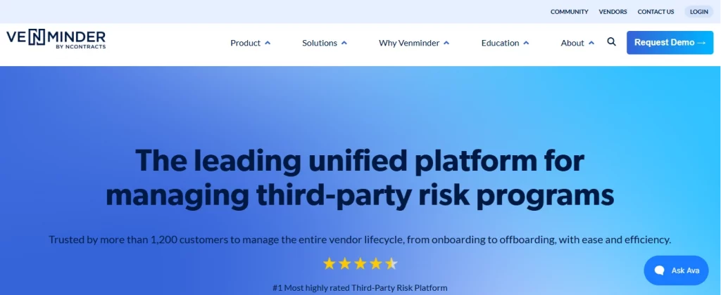 Venminder homepage