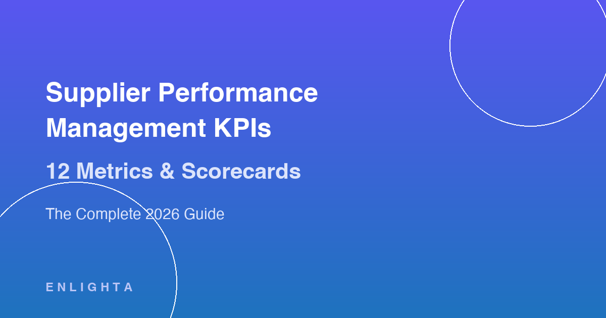 Supplier performance management KPIs: the complete 2026 guide by Enlighta